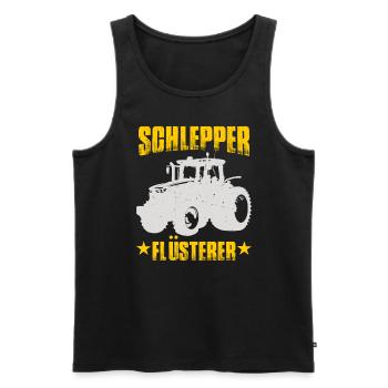 Schlepper Flüsterer - Männer Premium Bio Tank Top - Schwarz - Vorne - Michal (187cm)