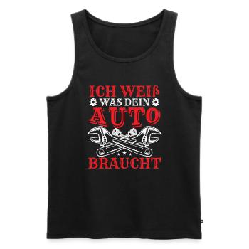 Mechaniker Lustig Werkstatt Autoschrauber - Männer Premium Bio Tank Top - Schwarz - Vorne - AI Model Male 178 light (178cm)