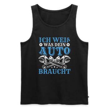 Automechaniker Lustig Humor Auto Werkstatt - Männer Premium Bio Tank Top - Schwarz - Vorne - AI Model Male 178 light (178cm)