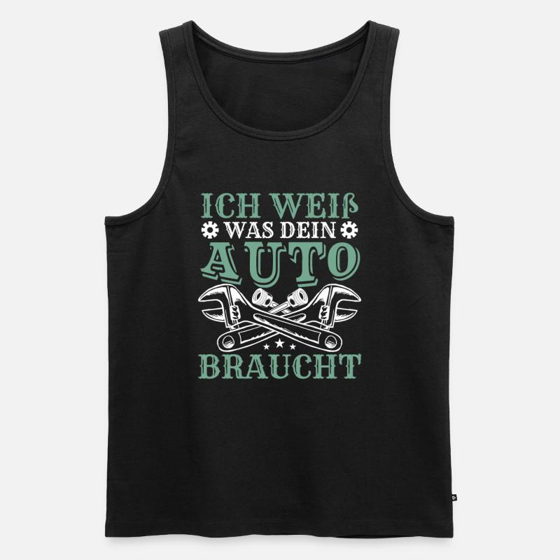 Schrauber Mechaniker Sprüche - Männer Premium Bio Tank Top - Schwarz