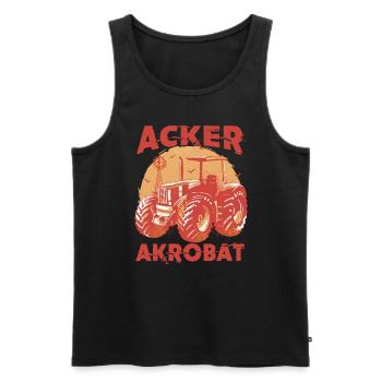 Acker Akrobat - Männer Premium Bio Tank Top - Schwarz - Vorne - AI Model Male 178 light (178cm)