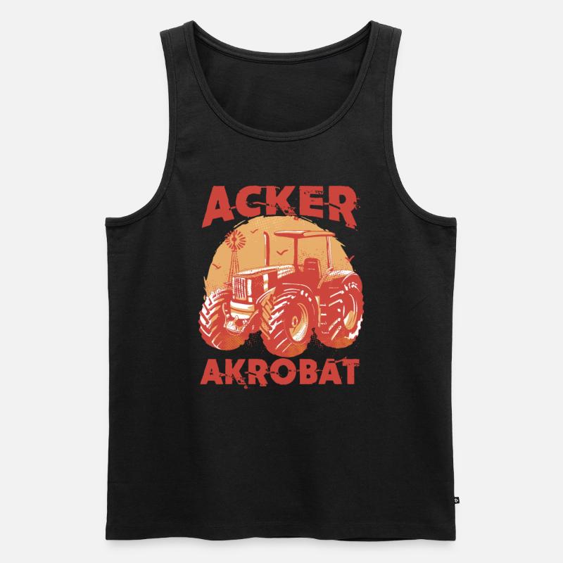 Acker Akrobat - Männer Premium Bio Tank Top - Schwarz