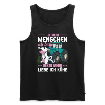 Vieh Kuh Traktor Sprüche Lustig - Männer Premium Bio Tank Top - Schwarz - Vorne - AI Model Male 178 light (178cm)