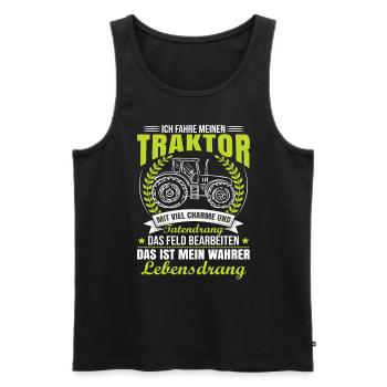 Traktorfahrer Sprüche Schlepper - Männer Premium Bio Tank Top - Schwarz - Vorne - AI Model Male 178 light (178cm)