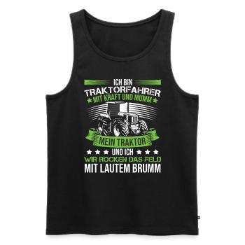 Ich bin Traktorfahrer - Männer Premium Bio Tank Top - Schwarz - Vorne - AI Model Male 178 light (178cm)