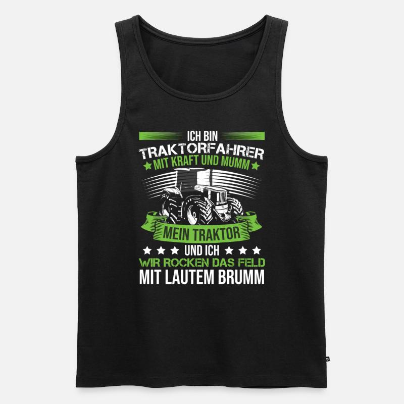Ich bin Traktorfahrer - Männer Premium Bio Tank Top - Schwarz