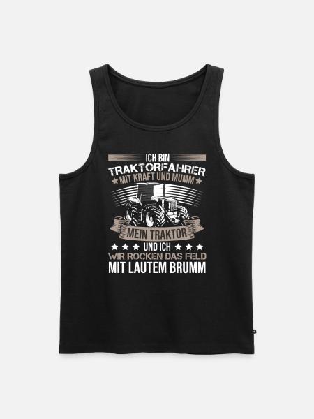 Ich bin Traktorfahrer - Männer Premium Bio Tank Top - Schwarz