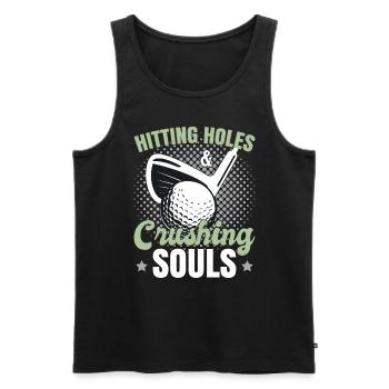 Funny Golfing Lover Golf - Men's Premium Organic Tank Top - black - Front - AI Model Male 178 light (178cm)