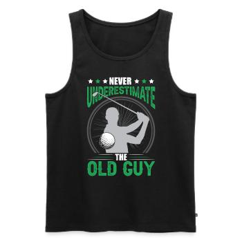 Never Underestimate The Old Guy Golfing Men Golf - Men's Premium Organic Tank Top - black - Front - Michal (187cm)
