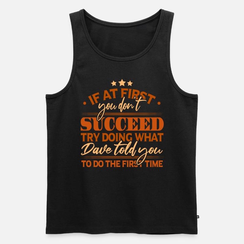 Name: David Dave Gift - Männer Premium Bio Tank Top - Schwarz