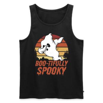 Mignon fantôme effrayant Halloween - Débardeur bio Premium Homme - noir - Devant - Michal (187cm)