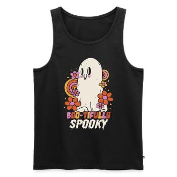 Costume d’Halloween fantôme de fille - Débardeur bio Premium Homme - noir - Devant - Michal (187cm)