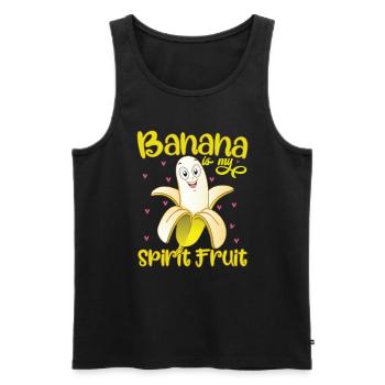 La banane est mon fruit spirituel - Débardeur bio Premium Homme - noir - Devant - Michal (187cm)