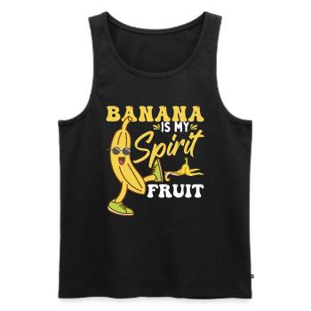Banana Lover Citation Fruit - Débardeur bio Premium Homme - noir - Devant - Michal (187cm)
