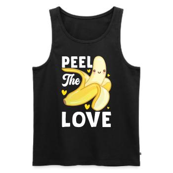 Peel The Love Banana Fruit - Men's Premium Organic Tank Top - black - Front - AI Model Male 178 light (178cm)