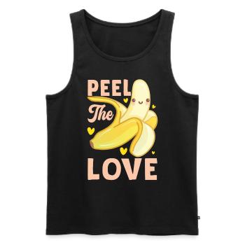 Peel The Love Banana Funny Fruit - Men's Premium Organic Tank Top - black - Front - AI Model Male 178 light (178cm)