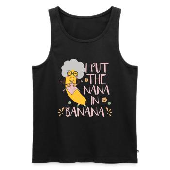 Grand-mère Nana Banane - Débardeur bio Premium Homme - noir - Devant - Michal (187cm)