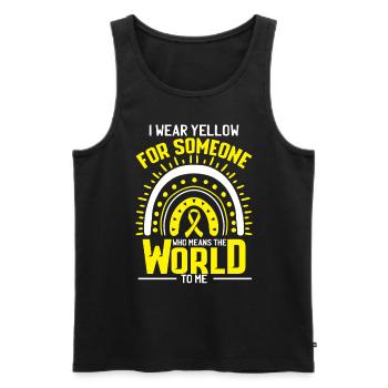I Wear Yellow For Someone Who Means The World - Men's Premium Organic Tank Top - black - Front - AI Model Male 178 light (178cm)