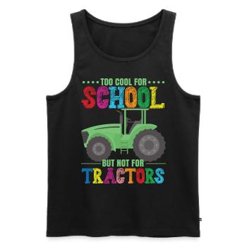 Drôle de tracteur Farmer Boys - Débardeur bio Premium Homme - noir - Devant - Michal (187cm)