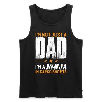 Drôle Ninja papa Fête des pères Pops - Débardeur bio Premium Homme - noir - Devant - AI Model Male 178 light (178cm)