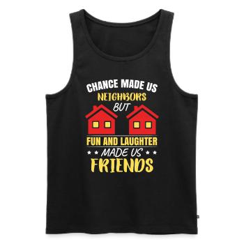Der Zufall hat uns zu Nachbarn gemacht - Männer Premium Bio Tank Top - Schwarz - Vorne - Michal (187cm)