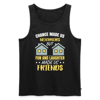 Nachbar Freunde Nachbarschaft - Männer Premium Bio Tank Top - Schwarz - Vorne - Michal (187cm)