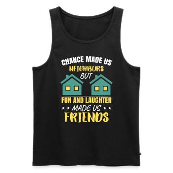 Nachbar Freunde Nachbarschaft - Männer Premium Bio Tank Top - Schwarz - Vorne - Michal (187cm)