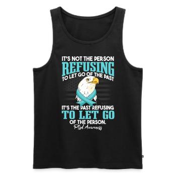 Eagle PTSD - Men's Premium Organic Tank Top - black - Front - AI Model Male 178 light (178cm)
