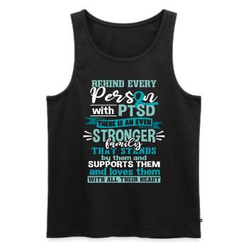 Support PTSD Awareness - Men's Premium Organic Tank Top - black - Front - AI Model Male 178 light (178cm)