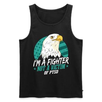 I Am A Fighter | PTSD Awareness | PTSD Warrior - Men's Premium Organic Tank Top - black - Front - AI Model Male 178 light (178cm)