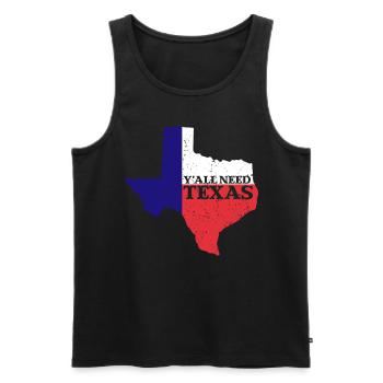 Vous avez tous besoin du Texas - Débardeur bio Premium Homme - noir - Devant - AI Model Male 178 light (178cm)
