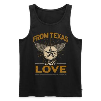 Lone Star Texas - Débardeur bio Premium Homme - noir - Devant - AI Model Male 178 light (178cm)