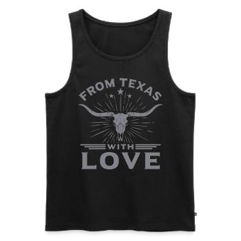 Lustiges Longhorn Lone Star State Texas - Männer Premium Bio Tank Top - Schwarz - Vorne - AI Model Male 178 light (178cm)