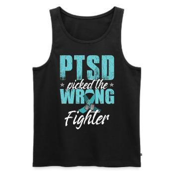 PTSD Picked The Wrong Fighter - Men's Premium Organic Tank Top - black - Front - Michal (187cm)