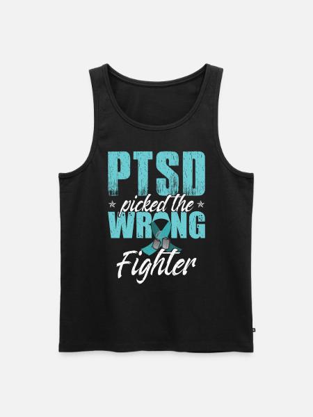 PTSD Picked The Wrong Fighter - Men's Premium Organic Tank Top - black