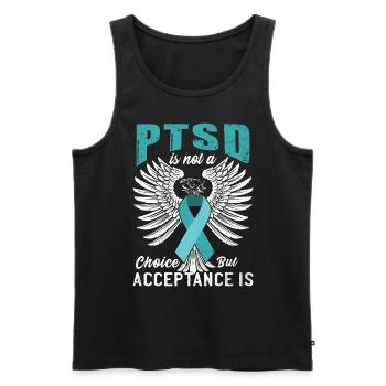 PTBS ist keine Wahl - Männer Premium Bio Tank Top - Schwarz - Vorne - Michal (187cm)