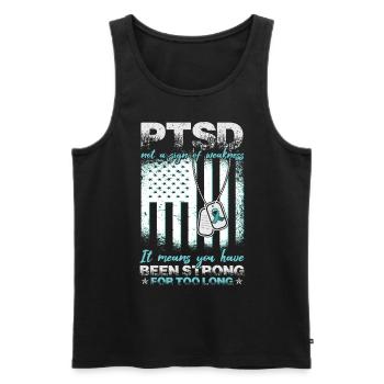 PTBS ist kein Zeichen von Schwäche - Männer Premium Bio Tank Top - Schwarz - Vorne - Michal (187cm)