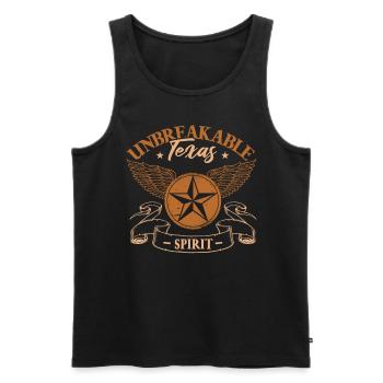 Unzerbrechlicher texanischer Geist - Männer Premium Bio Tank Top - Schwarz - Vorne - AI Model Male 178 light (178cm)