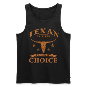 Texaner von Geburt, Stolz aus Wahl - Männer Premium Bio Tank Top - Schwarz - Vorne - AI Model Male 178 light (178cm)