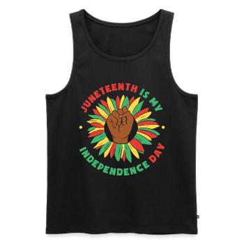Juneteenth Is My Independence Day - Men's Premium Organic Tank Top - black - Front - AI Model Male 178 light (178cm)