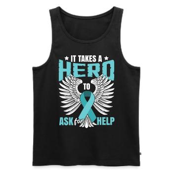 PTSD Awareness Month - Men's Premium Organic Tank Top - black - Front - AI Model Male 178 light (178cm)