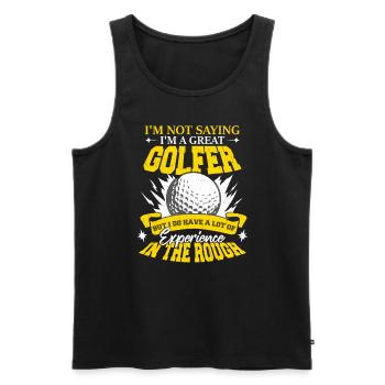 Je suis un grand golfeur - Débardeur bio Premium Homme - noir - Devant - Michal (187cm)