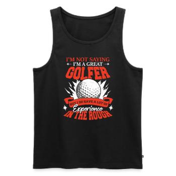 Je suis un grand golfeur - Débardeur bio Premium Homme - noir - Devant - Michal (187cm)