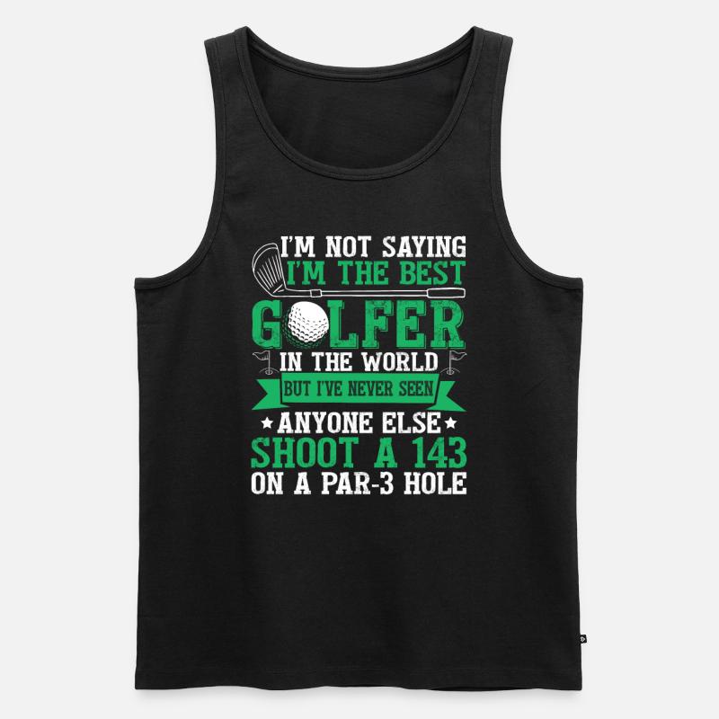 Golfer Lustiges Golfen - Männer Premium Bio Tank Top - Schwarz