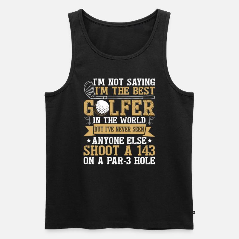 Lustiges Golf - Männer Premium Bio Tank Top - Schwarz