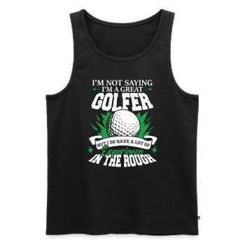 Ich habe viel Erfahrung im rauen Golf - Männer Premium Bio Tank Top - Schwarz - Vorne - Michal (187cm)