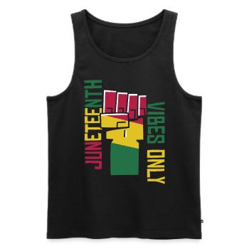 Juneteenth Vibes Only - Men's Premium Organic Tank Top - black - Front - AI Model Male 178 light (178cm)