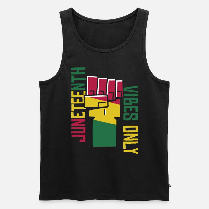Nur Juneteenth-Vibes - Männer Premium Bio Tank Top - Schwarz