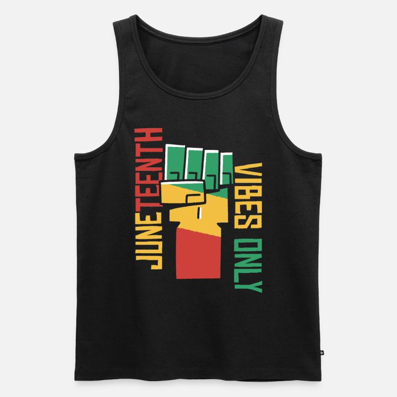 Nur Juneteenth-Vibes - Männer Premium Bio Tank Top - Schwarz