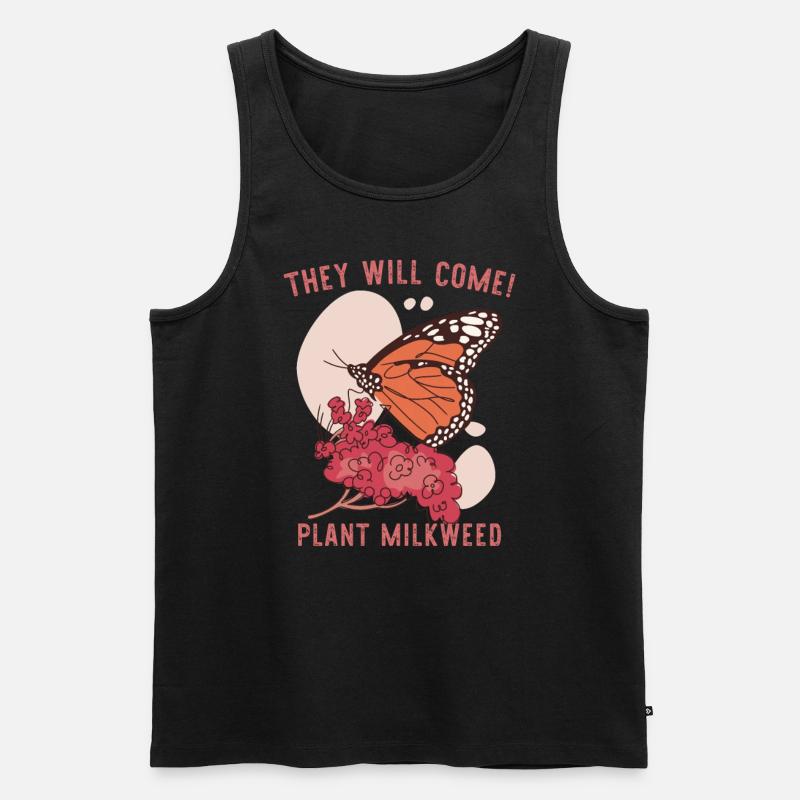Monarch-Schmetterling Wolfsmilch - Männer Premium Bio Tank Top - Schwarz